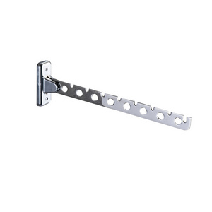 CB091 6/8/10hole Rack Folding Stainless Steel Clothes Hook Rack With Screws Movable Coat Shirts Pants Swing Hanger Clothing Rail