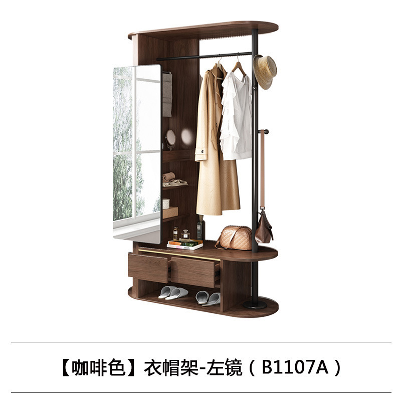 CB106 Adjustable home bedroom furniture mirror design coat rack wooden display clothes rack