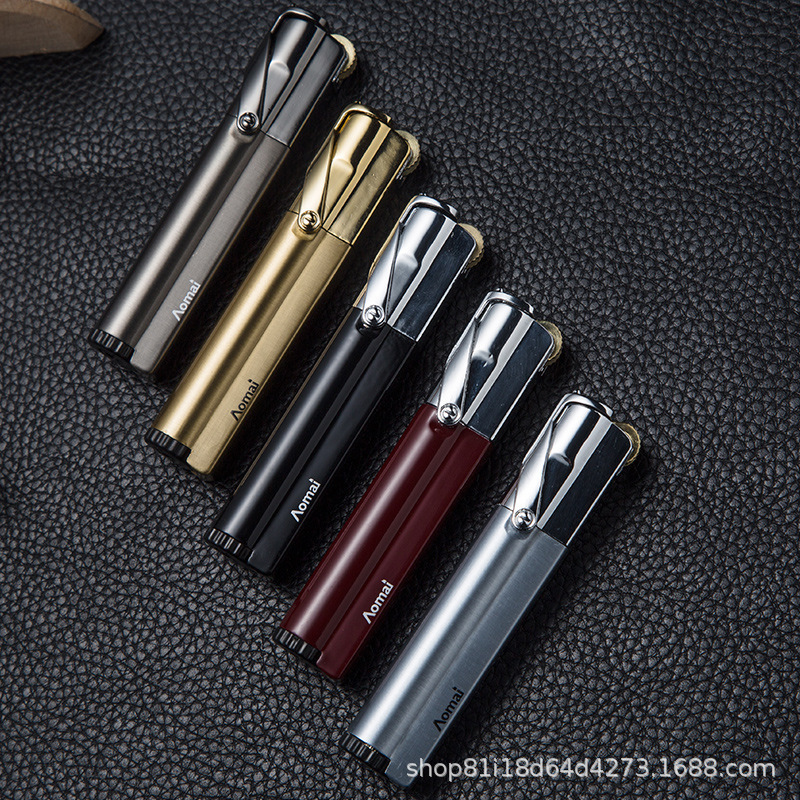 LT173 Custom Metal windproof refill torch lighter butane gas encendedor cigarette lighters