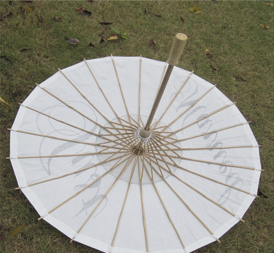 FMU003 Wholesale paper Decorative Mini Craft Plain Chinese Brida Gifts Parasols Handmade Oil White paper wedding umbrellas