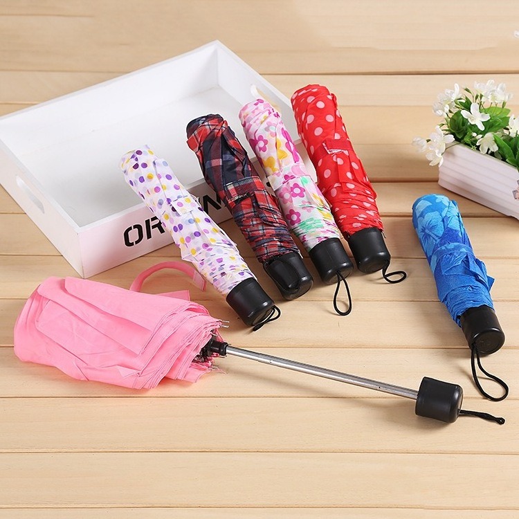 FMU009 Wholesale promotional Cheap 3 folding mini advertising custom rain Foldable Umbrella with Logo Prints clear umbrellas