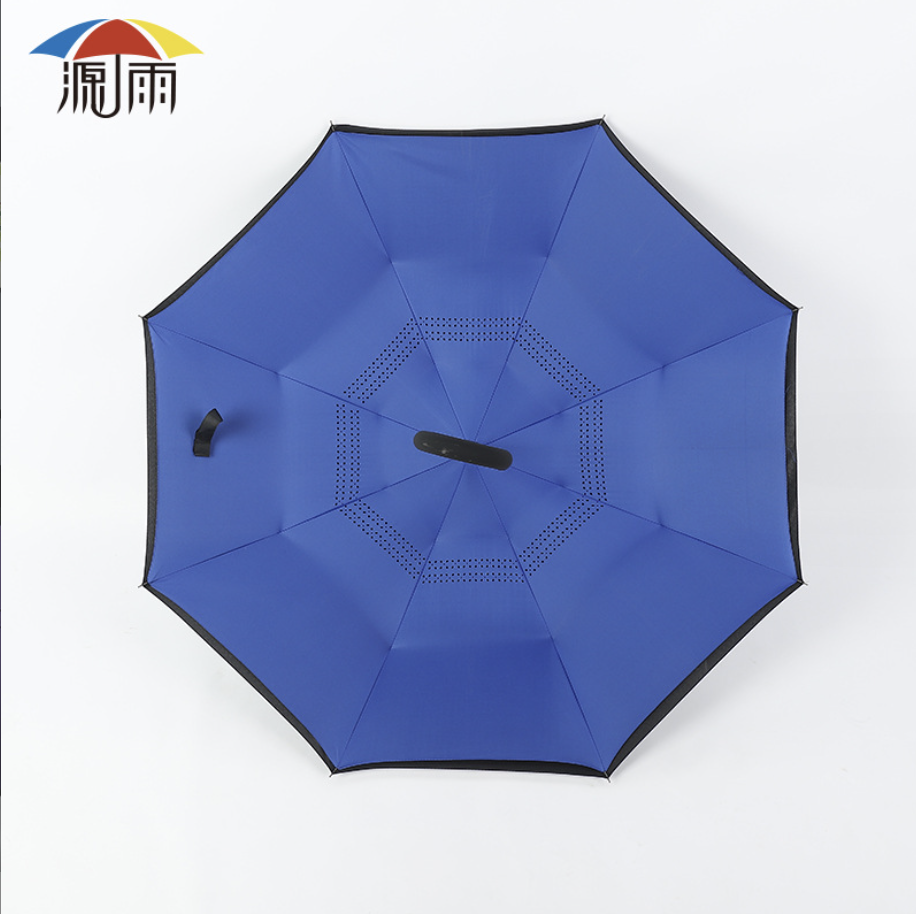 FMU020 Hot Selling New Products Stock Custom Double Layer Inside Out C Shape Handle inverted Reverse Umbrella with logo prints