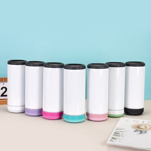 SM017 USA Warehouse 20oz Stainless Steel Straight Sublimation Blanks blue tooth Speaker Tumbler Sublimation Music Cup With Lids