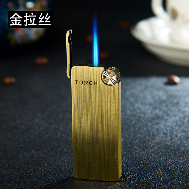 LT181 High quality torch blue flame windproof lighter adjustable electroplating micro torch lighter for men