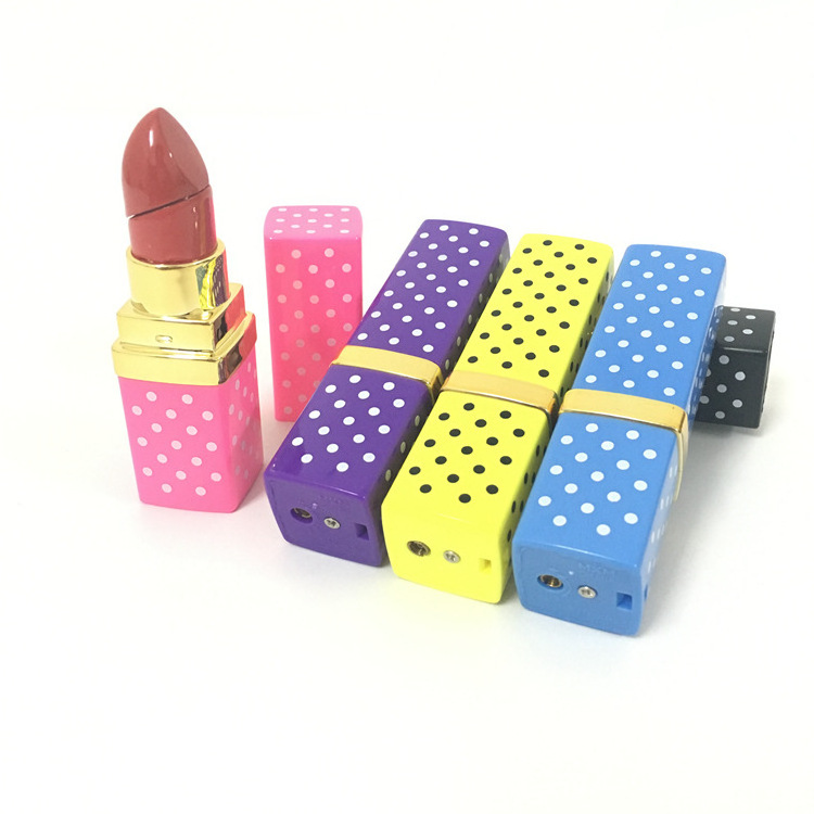 LT165 Creative Square Lipstick Lighter Women Cigarette Lighter Metal Windproof flame lighter Women Lipstick Girls