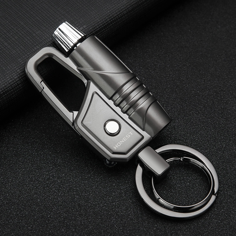 LT138 Wholesale Honest Brand metal matchstick lighter outdoor oil lighter match with light multi function key chain lighter