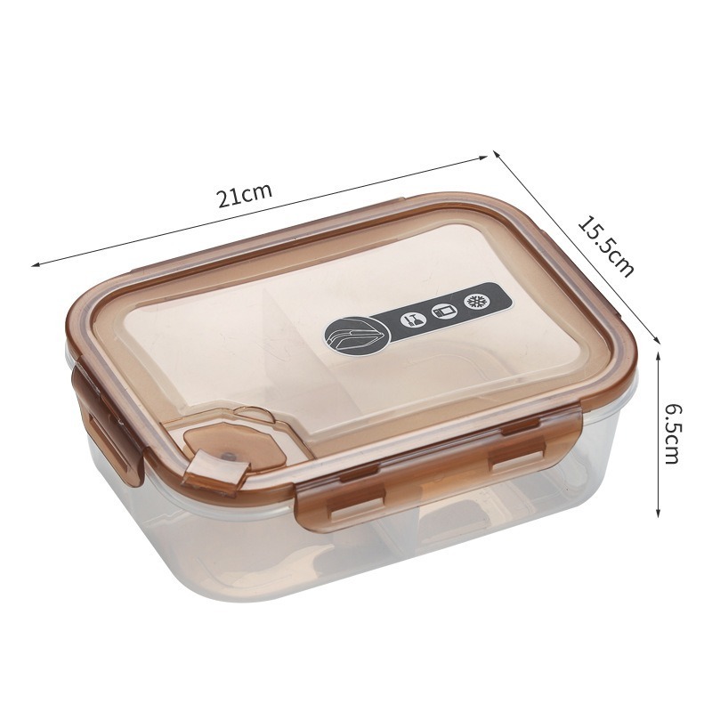 Factory custom logo microwaveable crisper set airtight meal prep bento salad box 3 plastic food storage container with snap lock