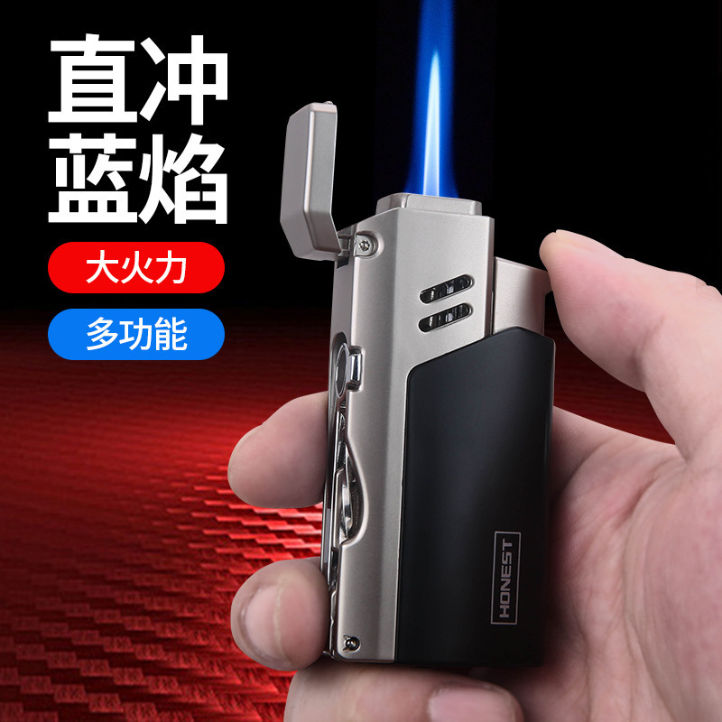 LT99 Zroog2-In-1 Pocket Lighter With Sharpener Survival Tool with Fire Starter Sharpening Rod Repair Restore Home Serrated Blade