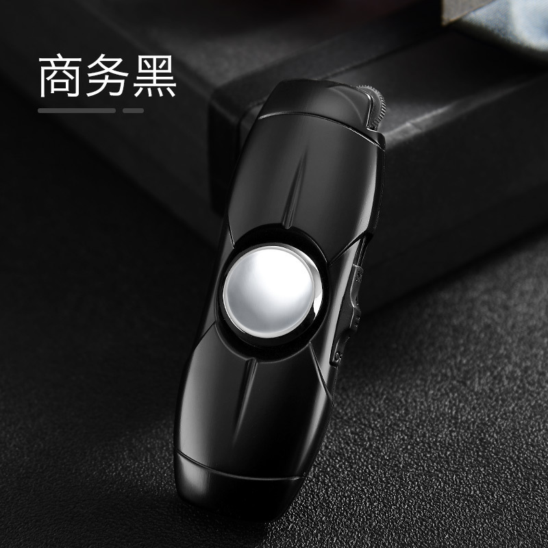 LT37 Direct Jet Fidget Spinner Inflatable Lighter Creative Spinning Gyro Lighter Windproof Blue Flame Lighter