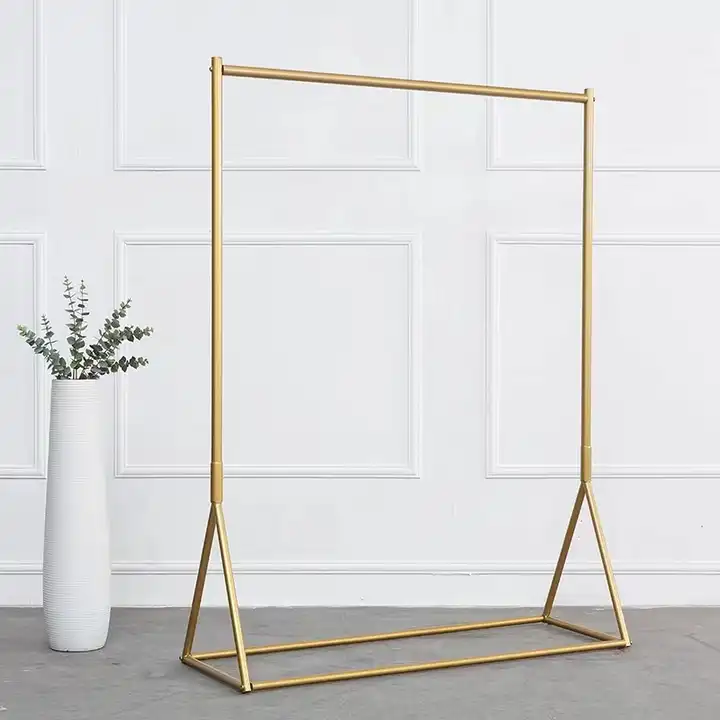 CB040 Simple gold clothing rack iron floor coat rack women's clothing store coat rack