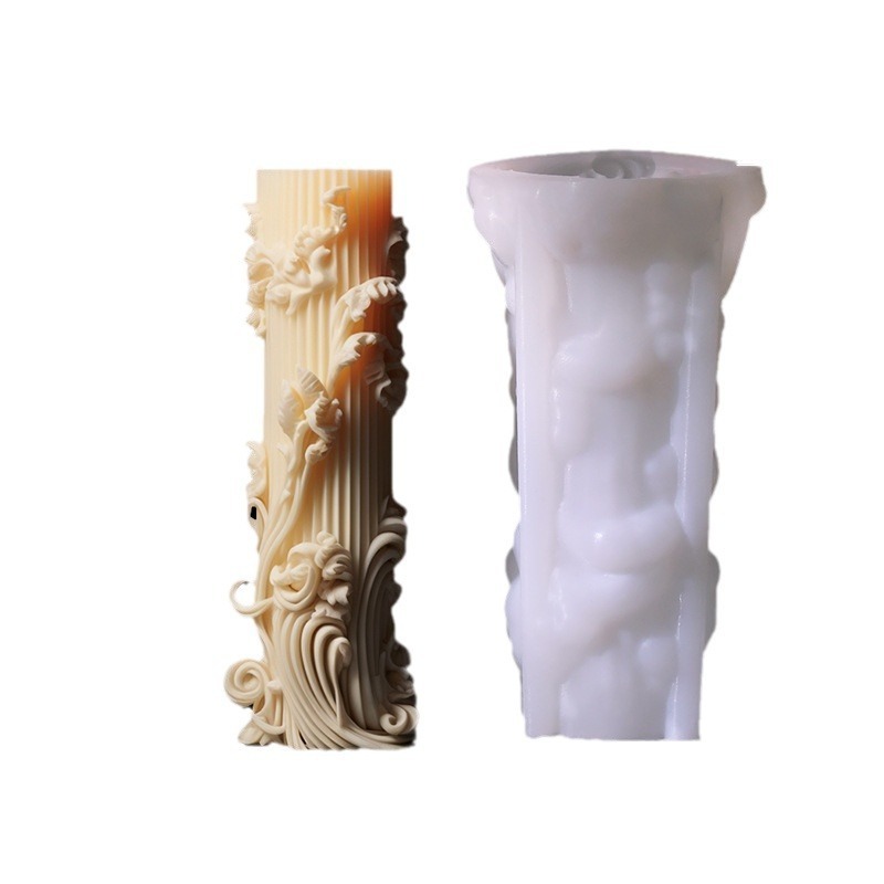 CT128 Pillar Candle Molds Custom Design Luxury Silicone Mould for Candle Making DIY Molde de Silicona Para Velas