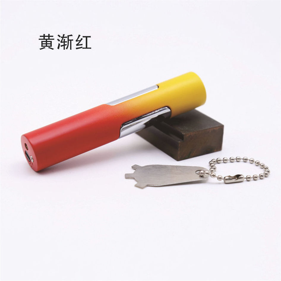 LT175 Wholesale Gas Torch Lighter Windproof Portable Gradient Metal Long Inflatable Red Flame Lighter