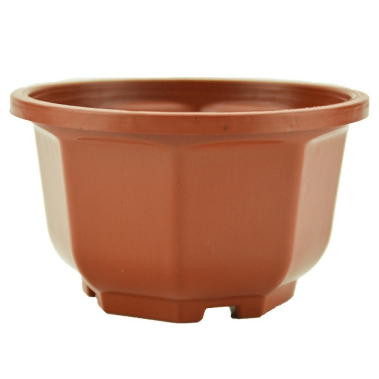 FP063 Hot sale plastic wave terracotta pots hanging plant pots flower pots for plant with plastic hanger and drainage hole