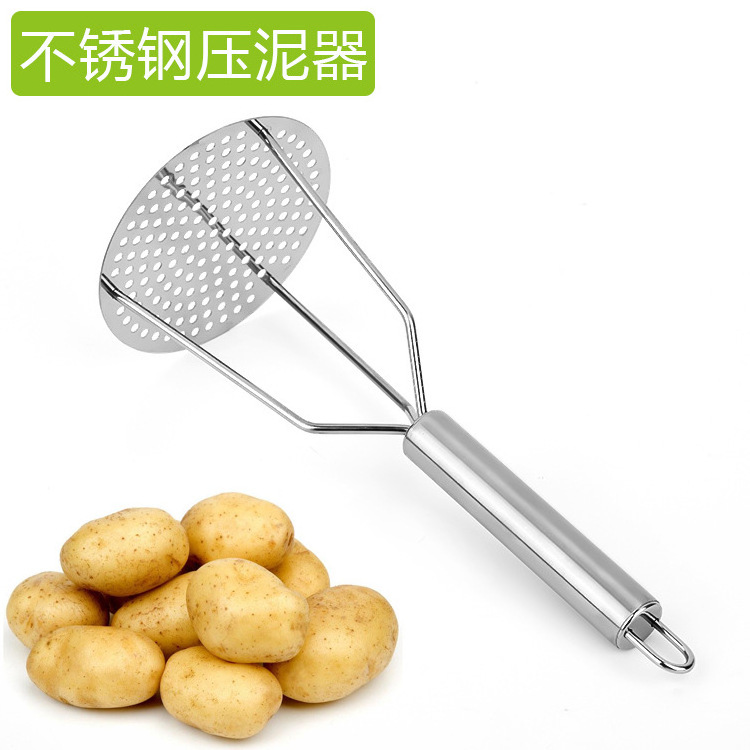 FV97 Potato Masher, Hand Masher Heavy Duty Stainless Steel Potato Smasher Mashed Mud Kitchen Tools for Vegetables , Baby Food