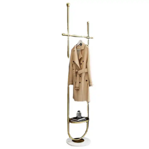 CB071 Light Luxury Marble Base Gold Clothing Rack Bedroom Hanging Clothes Rack Simple Marble Iron Living Room Coat Storage Rack