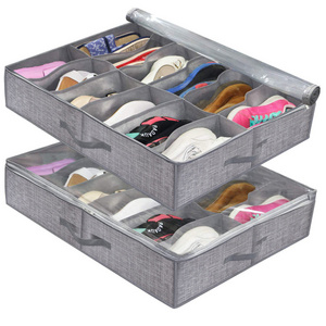 SB038 Underbed Storage Solution 12 Cells Storage Bag Under The Bed Shoe Storage Organizer