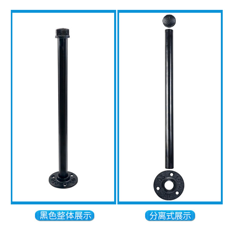 2 Pcs 12 Inch Industrial Pipe Clothes Bar Wall-Mounted Garment Holder Rack for Bedroom Bathroom Wardrobe Boutique Clothing Store