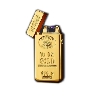 LT87 Fashion Hot Sale Gold Bars Design Single Arc USB Lighter Rechargeable Impulse Electronic Lighter