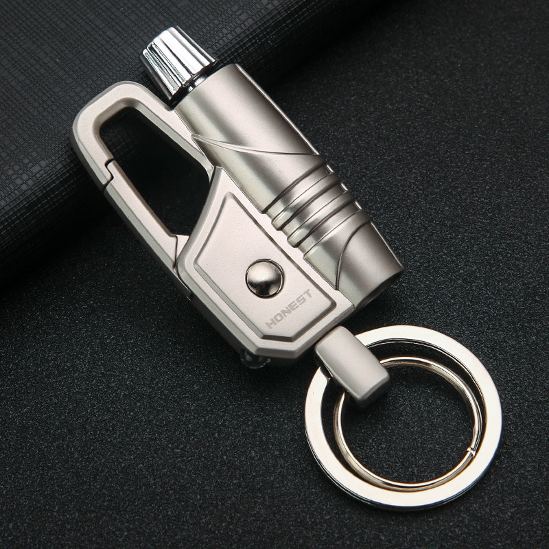 LT138 Wholesale Honest Brand metal matchstick lighter outdoor oil lighter match with light multi function key chain lighter