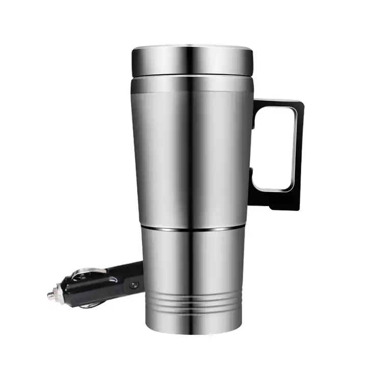 SD219 Popular Creative 12v electric kettle for car Stainless Steel Car Charger Heated Travel Mug Warming Cup