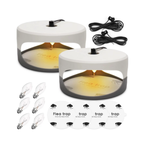 PC120 Seicosy Flea Trap Sticky Bed Bug Flea Traps Indoor Pest Control Insect Killer with 4 Sticker and 6 Light Bulbs