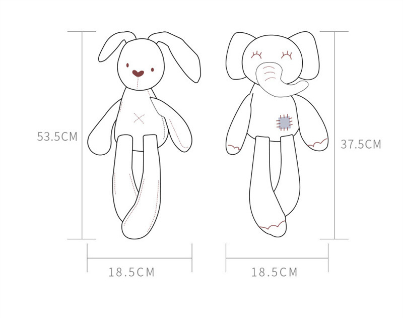 Hot sale Bear Rabbit Elephant Toys 0-12 Month Infant Sleeping Cute Bunny Bed Stroller Plush Doll Pram Kid Stuffed Animal Toy