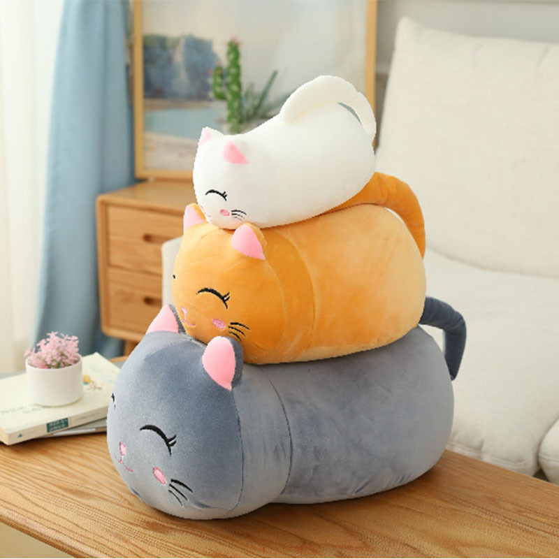 Factory Sale 35cm Cartoon Soft Long Cat Plush Toy Children's Toy Sofa Pillow Cushion Kawaii Padded Toy Gift