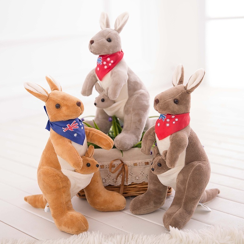 Factory Sale 32cm Lovely Roo Stuffed Animal Plush Peluche Toy Mother And Child Kangroo Plush Hugging Pillow Roo Plush Toy