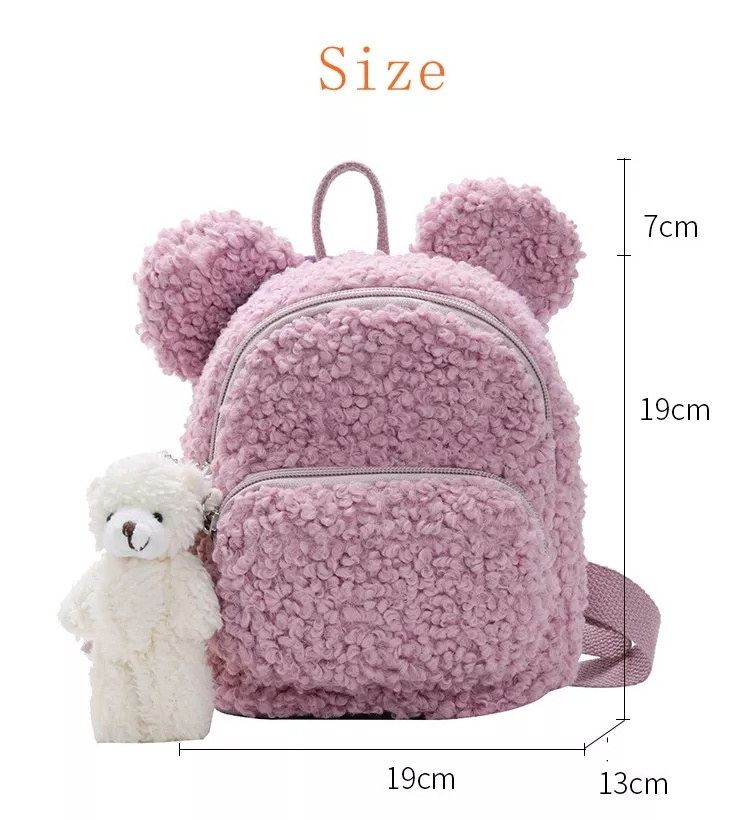 Wholesale Kids Backpack Korean Children Plush Shoulder School Bag Simple Rabbit Shoulder Bags Student Backpack