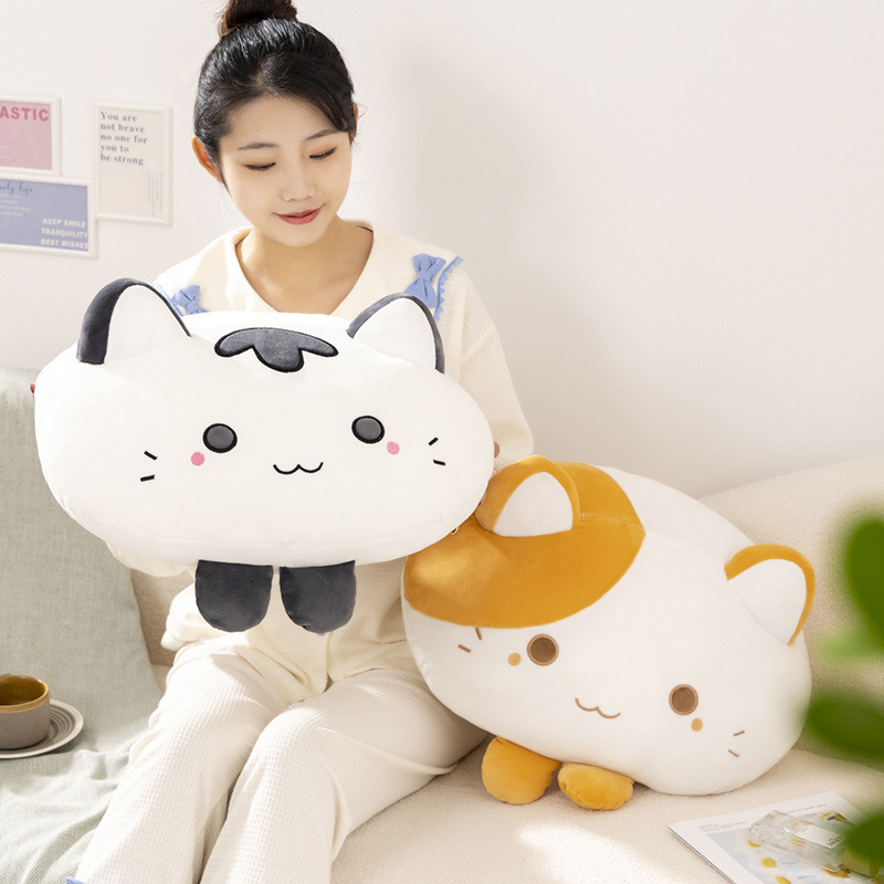 Factory Price Custom 50cm Soft Cat Hugging Pillow Kitten Stuffed Animal Plush Toy Pussycat Plush Doll Kitten Hugging Cushion