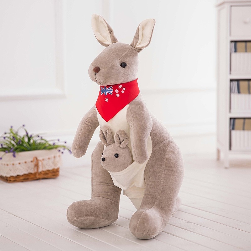 Factory Sale 32cm Lovely Roo Stuffed Animal Plush Peluche Toy Mother And Child Kangroo Plush Hugging Pillow Roo Plush Toy