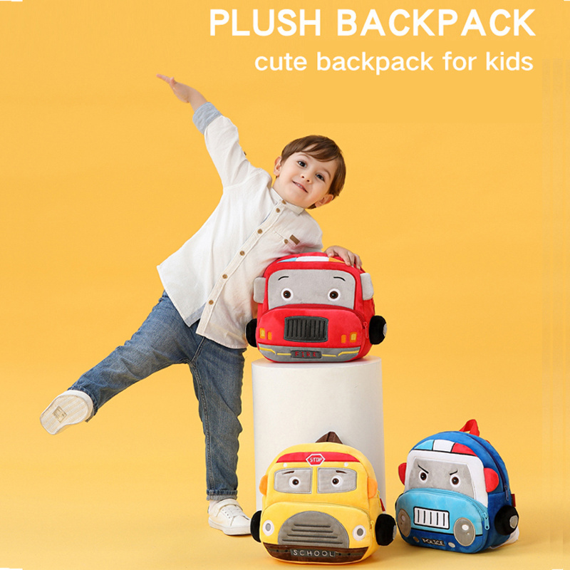 Wholesale Kids School Bag Toddler Cartoon Plush Racer Patrol Mini Kids Plush Backpack Doll Cute Kids Backpack Bag