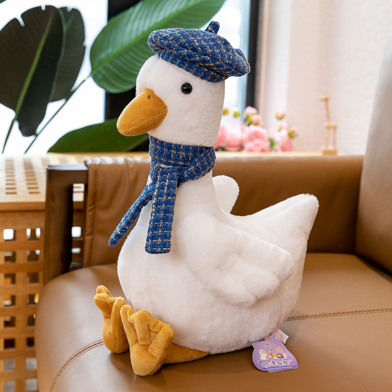 Wholesale Custom OEM 35cm-60cm Cute Toast Duck Plush Stuffed Animals Toy For Sleep Swan Plush Peluche Doll With Hat Scarf