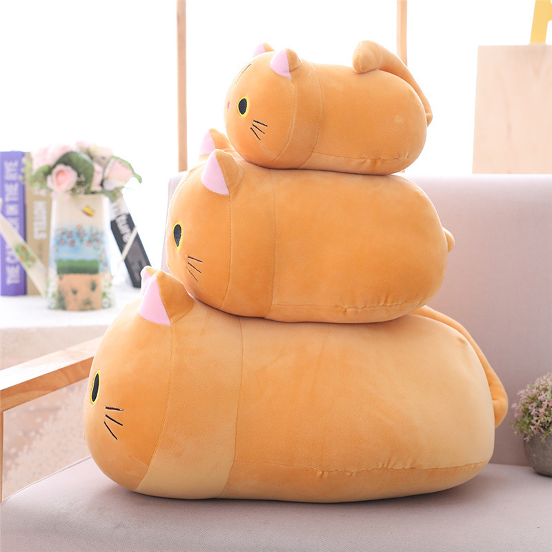 Factory Sale 35cm Cartoon Soft Long Cat Plush Toy Children's Toy Sofa Pillow Cushion Kawaii Padded Toy Gift