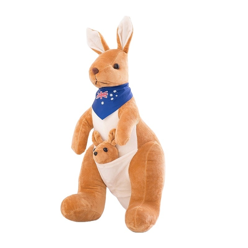 Factory Sale 32cm Lovely Roo Stuffed Animal Plush Peluche Toy Mother And Child Kangroo Plush Hugging Pillow Roo Plush Toy