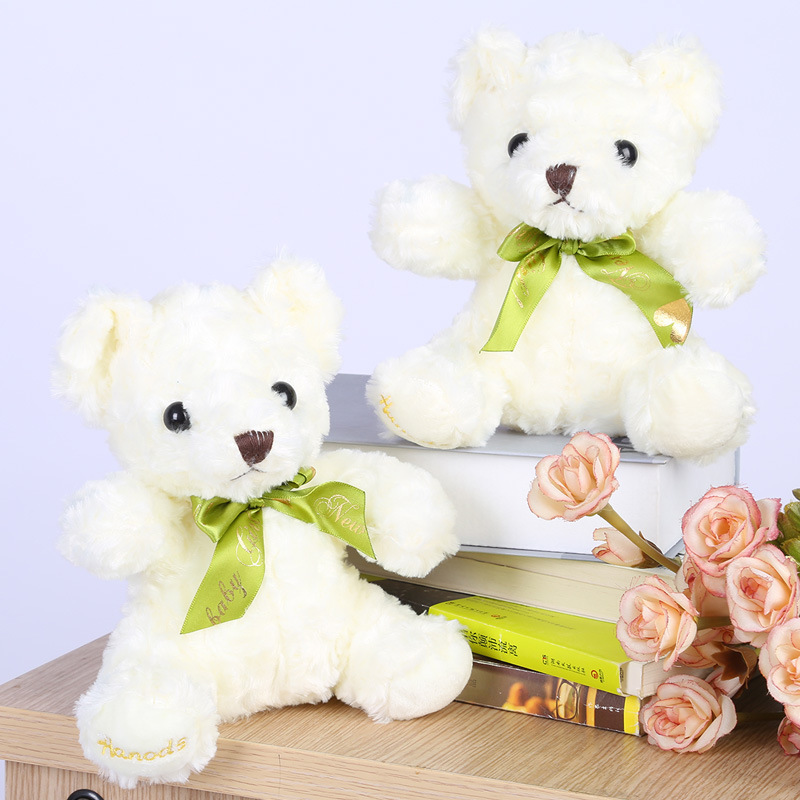 Factory Sale 20cm Lovely Mini Teddy Bear Plush Toys Stuffed Animal Cute Bear With Ribbon Doll For Crane Machine Plush Toy