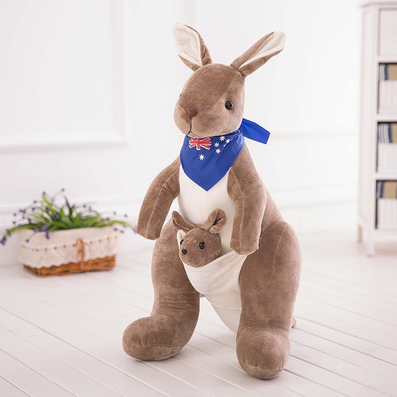 Factory Sale 32cm Lovely Roo Stuffed Animal Plush Peluche Toy Mother And Child Kangroo Plush Hugging Pillow Roo Plush Toy