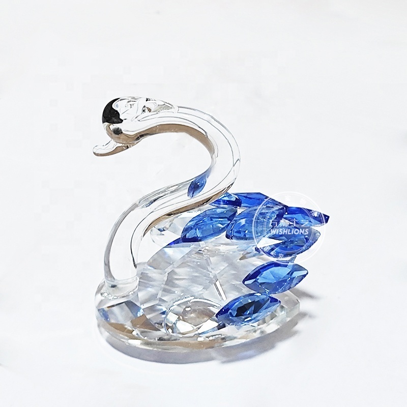 2024 New Design Crystal Glass Swan Wedding giveaway birthday gifts loving swan colorful crafts wholesale price