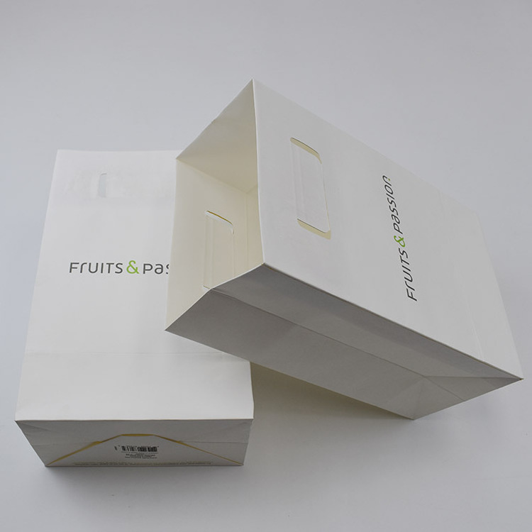 Factory Direct Die Cut Handle Luxury  Fruits Candle Package White Paper Bag With Your Own Logo