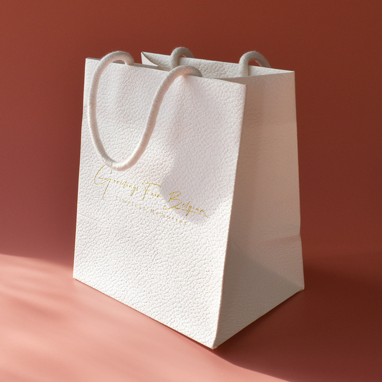 Brand Custom Perfume Textured Cosmetics Carrying Packaging Personalized Thank You Gift Tote Shopping Logo FSC Luxury Paper Bags