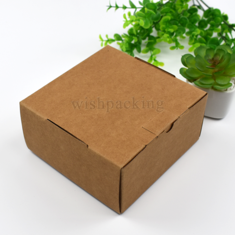 Disposable Cake Box Kraft Paper Window Treat Brown Small Bakery Food Boxes for Cookies, Pastry, Cupcakes, Pie, Donuts