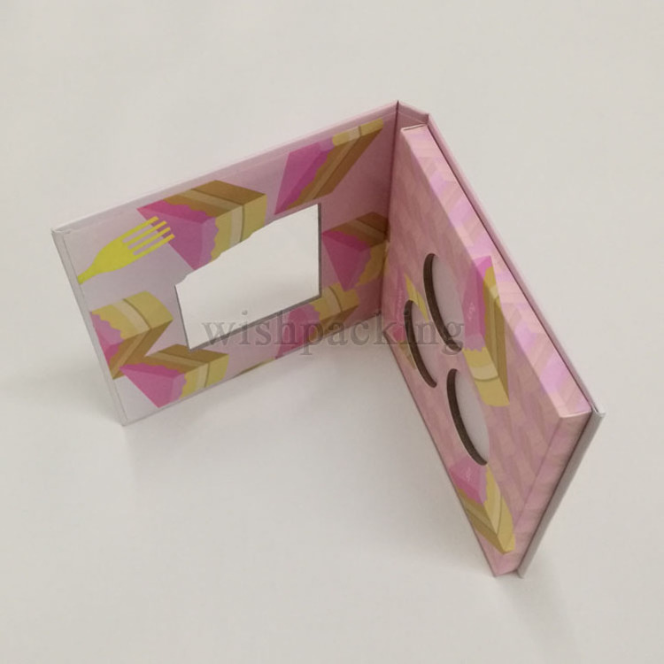 Sleeve Luxury Customized Magnet Hologram Paper Cardboard Folding Circle Pan Box Makeup Glitter Cream Blush Eyeshadow Palette