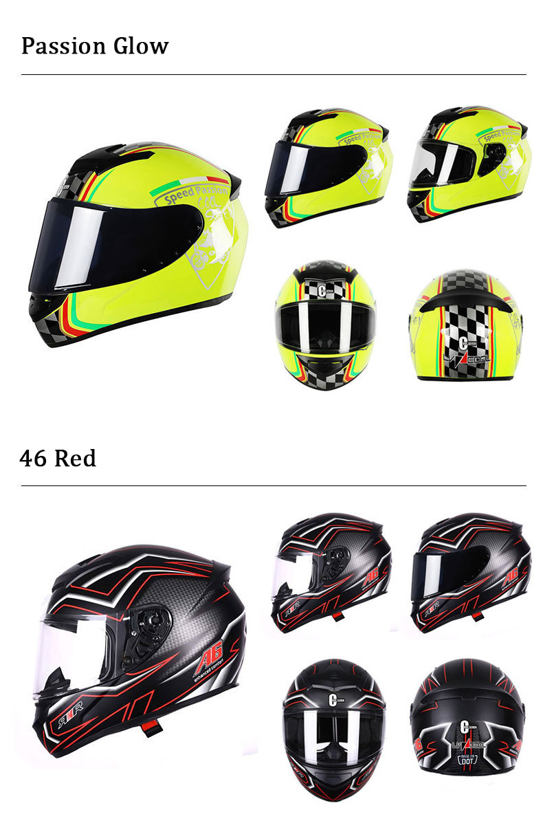 Unique DOT ECE Approved Motorbike Racing Helmet Single Lens Casco De Motocicleta Waterproof Motorcycle Riders Helmets