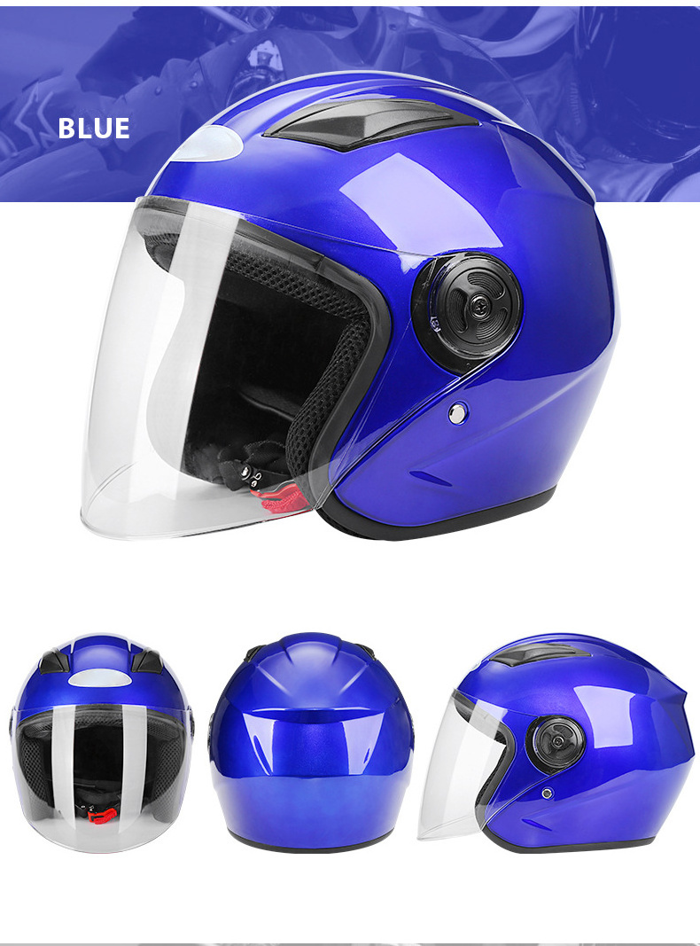 DOT Approved Half Helmet Motorcycle Open Face Sun Visor Quick Release Buckle Cycling Motocross Suits Men Women Motor Helmet