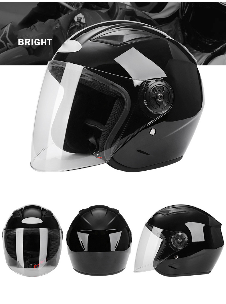 DOT Approved Half Helmet Motorcycle Open Face Sun Visor Quick Release Buckle Cycling Motocross Suits Men Women Motor Helmet