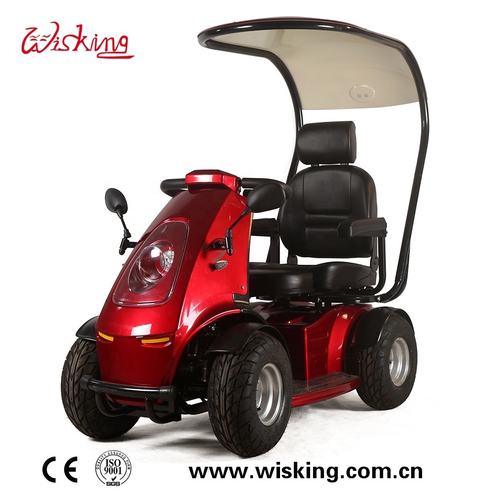 16 inch large wheel outdoor golf cart scooter with Sunny roof and golf rack range up to 70km