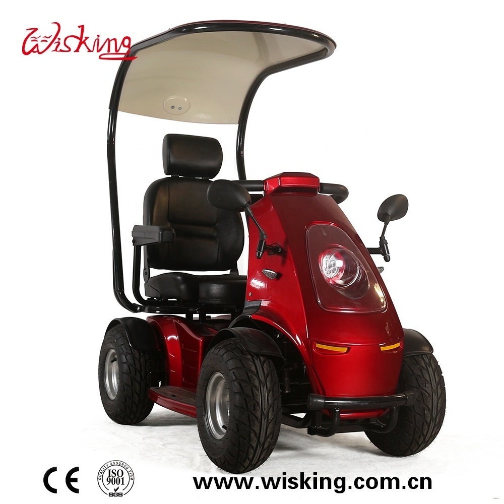 16 inch large wheel outdoor golf cart scooter with Sunny roof and golf rack range up to 70km