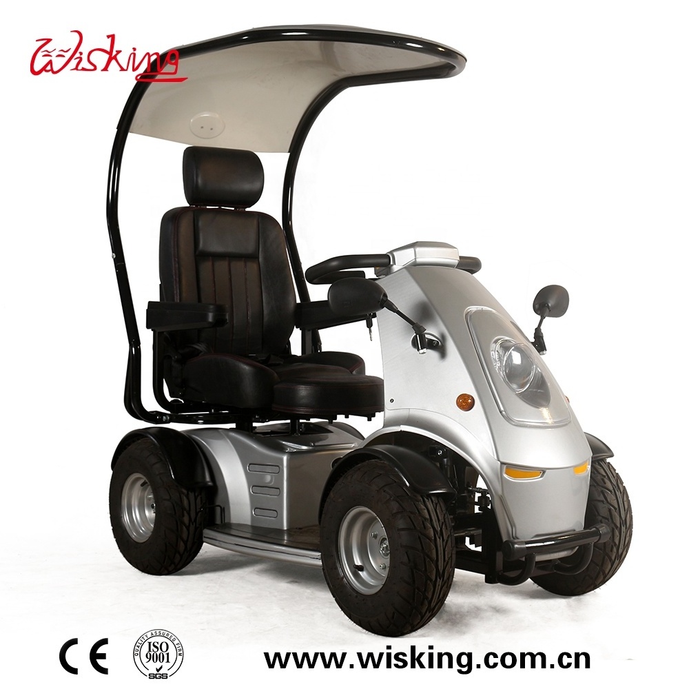 16 inch large wheel outdoor golf cart scooter with Sunny roof and golf rack range up to 70km