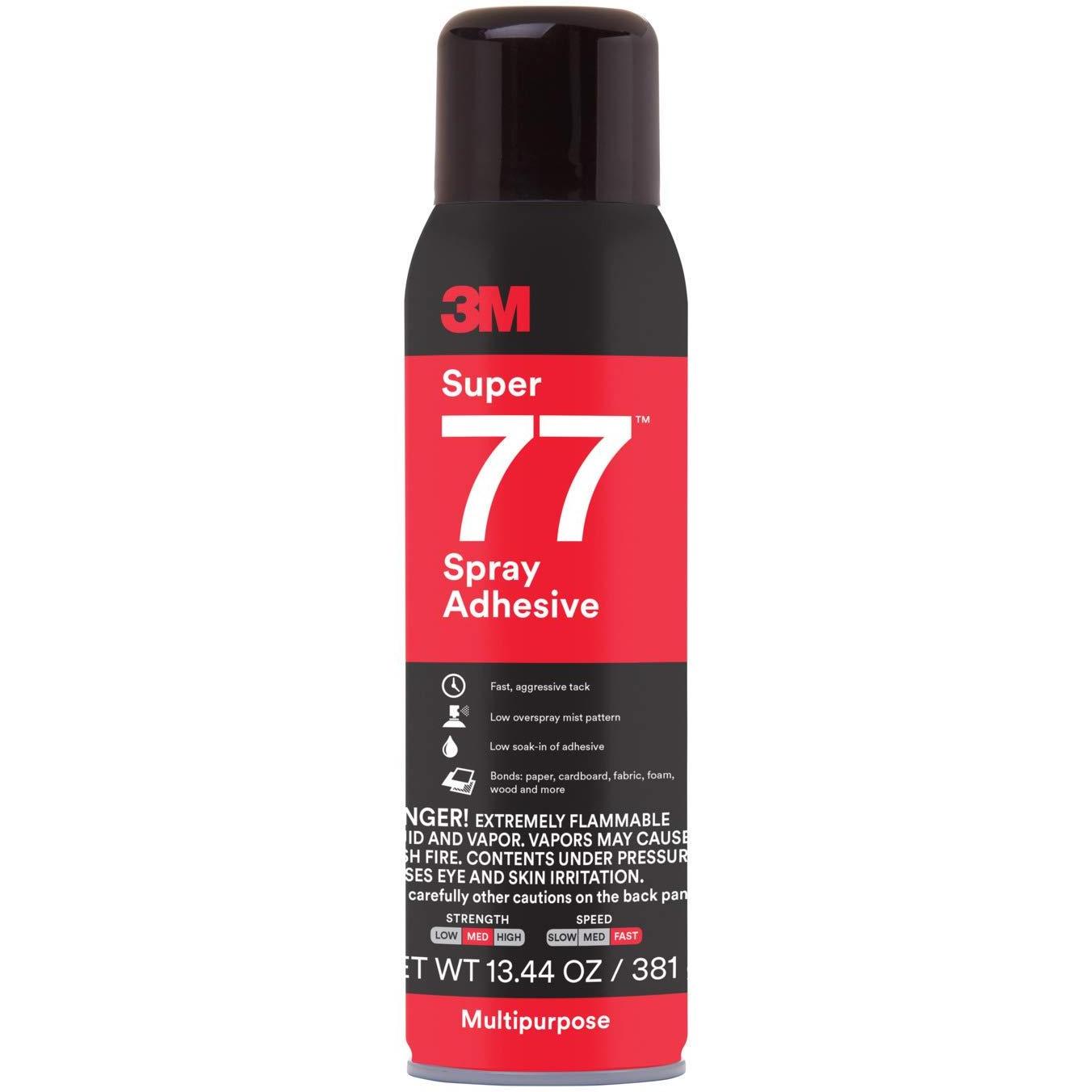 3m Super 77 Multi Purpose Permanent Spray Glue Low Volatile Organic Compounds For Paper Cardboard Fabric Plastic Metal Wood