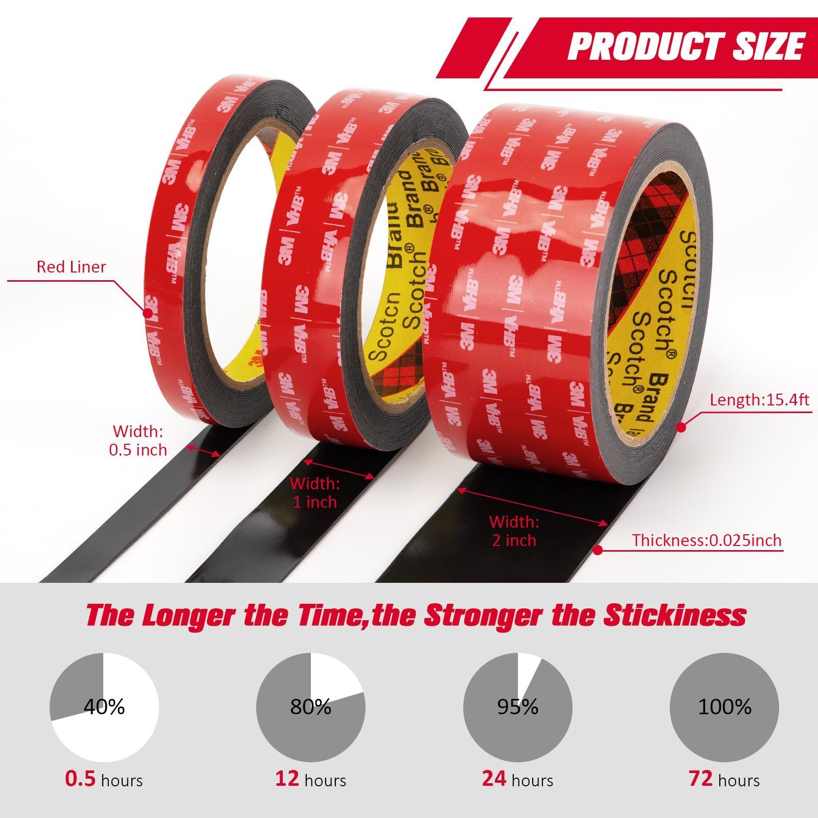 3M Double Sided Tape Heavy Duty Multipurpose Wall Tape Adhesive Strips Removable Mounting Tape